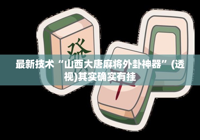 最新技术“山西大唐麻将外卦神器”(透视)其实确实有挂