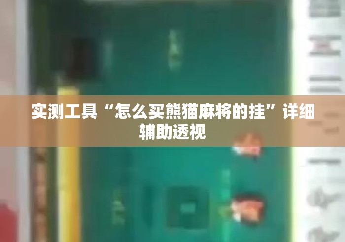 实测工具“怎么买熊猫麻将的挂”详细辅助透视