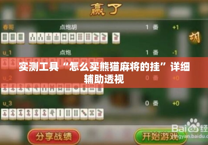 实测工具“怎么买熊猫麻将的挂”详细辅助透视