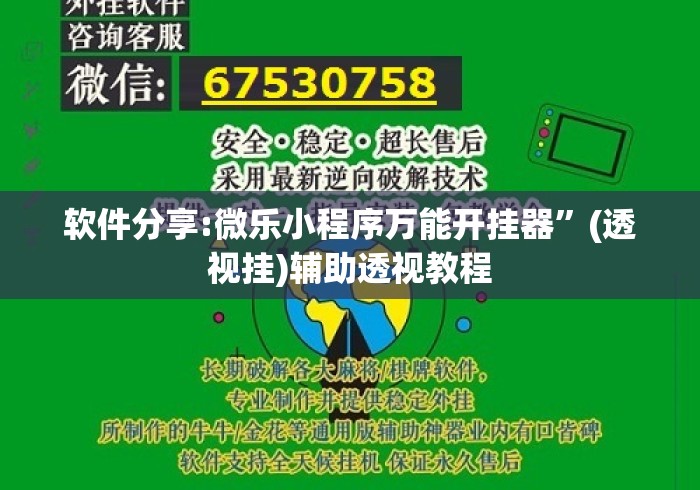软件分享:微乐小程序万能开挂器”(透视挂)辅助透视教程