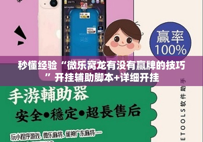 秒懂经验“微乐窝龙有没有赢牌的技巧”开挂辅助脚本+详细开挂