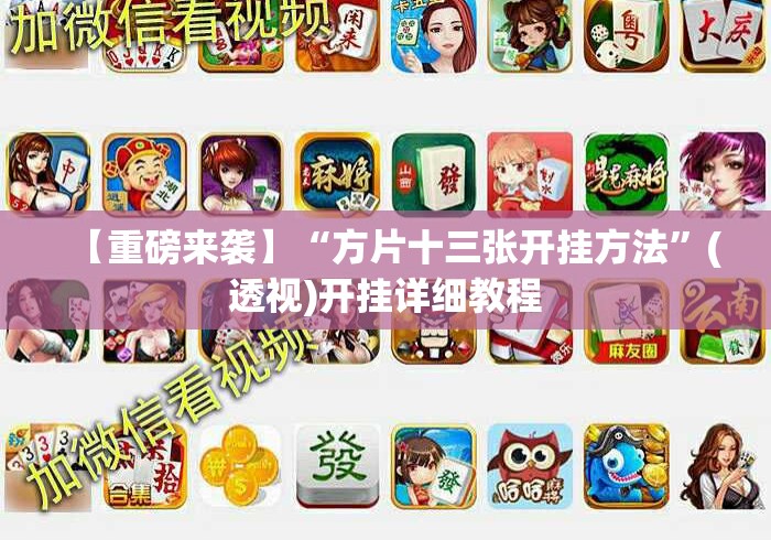 【重磅来袭】“方片十三张开挂方法”(透视)开挂详细教程