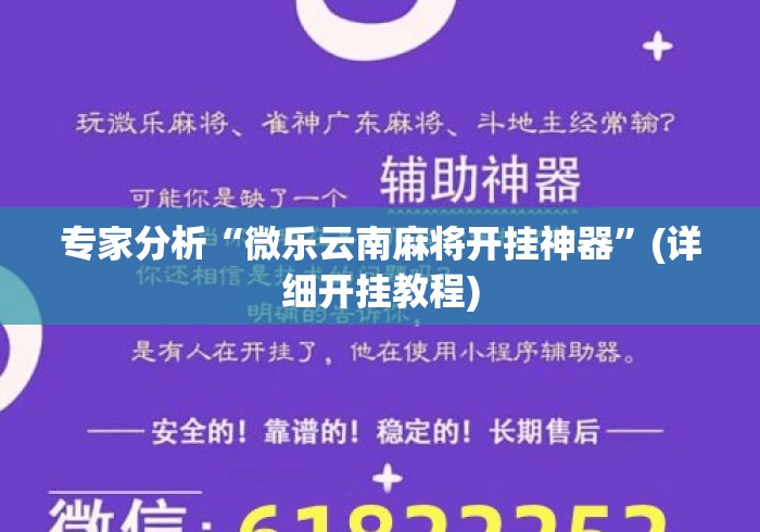专家分析“微乐云南麻将开挂神器”(详细开挂教程)