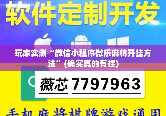 玩家实测“微信小程序微乐麻将开挂方法”(确实真的有挂)